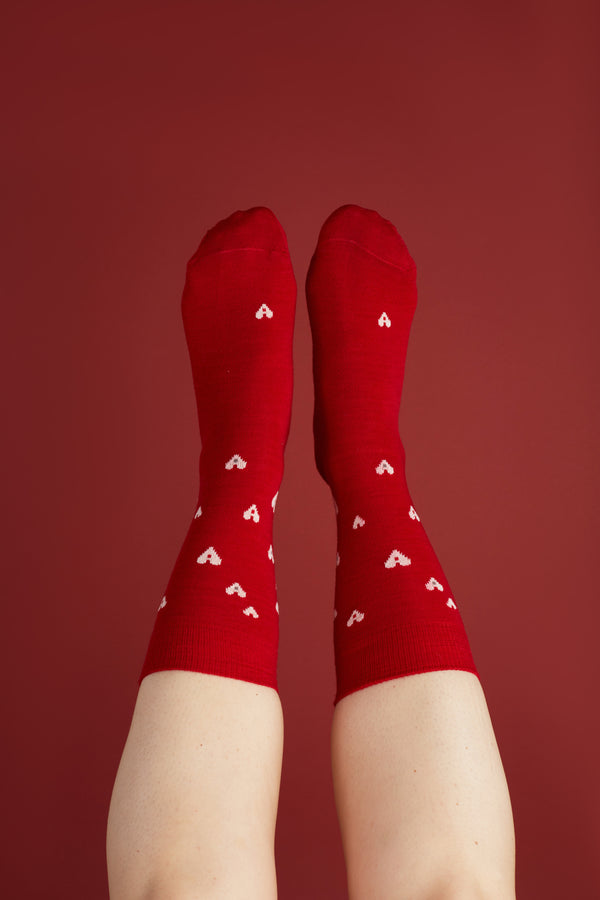 Chaussettes - Coeur red