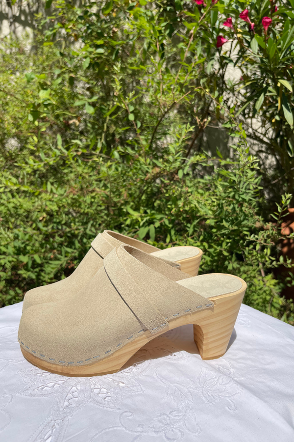 Sabots Hauts - Suede Beige