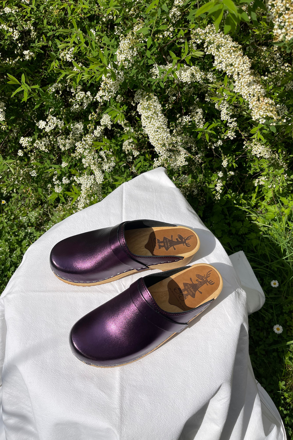 Sabots - Cuir métallisé Purple