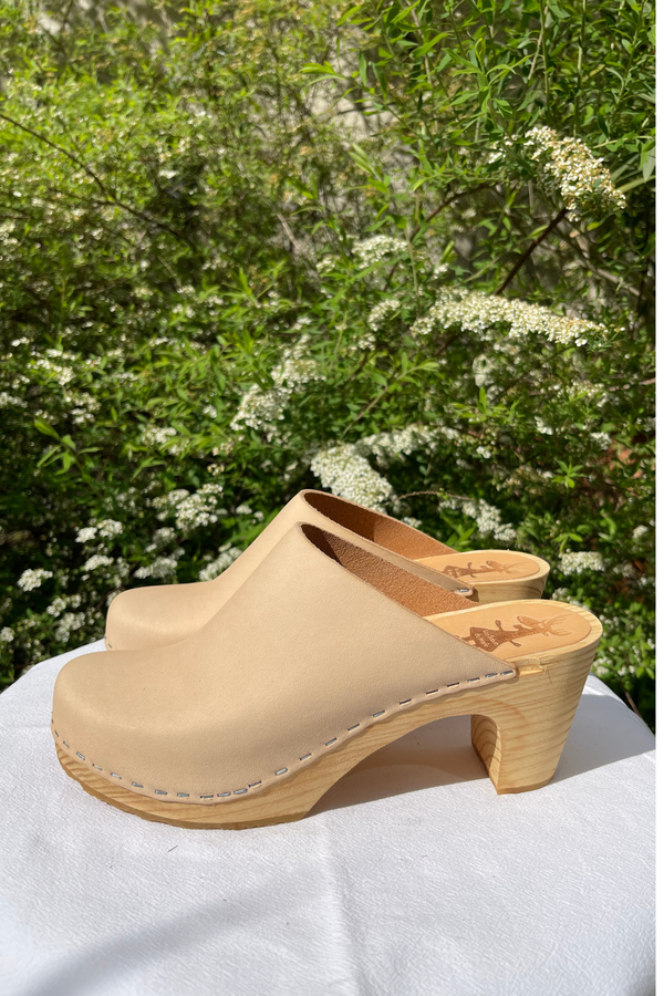 Sabots Hauts - Cuir Lisse Naturel