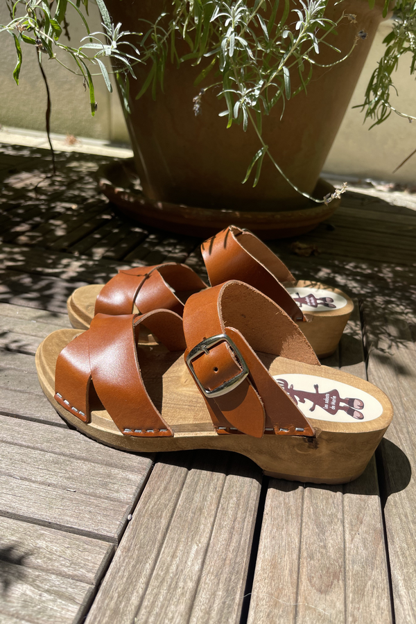 Sandales - Cuir gras cognac à tannage végétal
