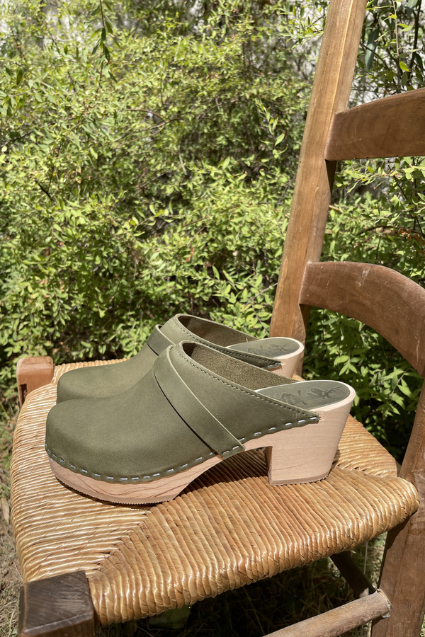 Sabots Hauts - Nubuck Green Olive
