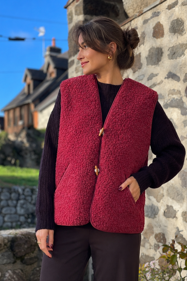 Gilet en Laine - Framboise