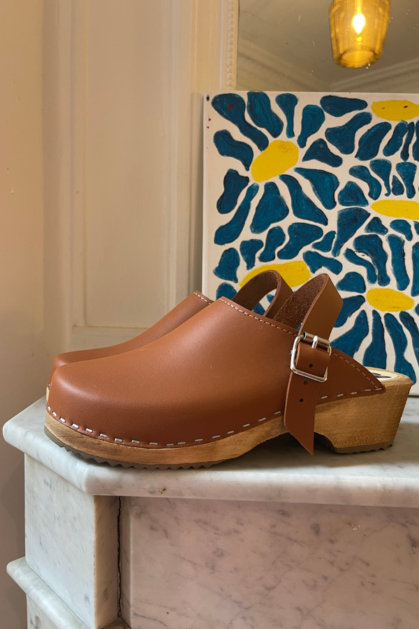 Cuir Lisse - Tan avec boucle