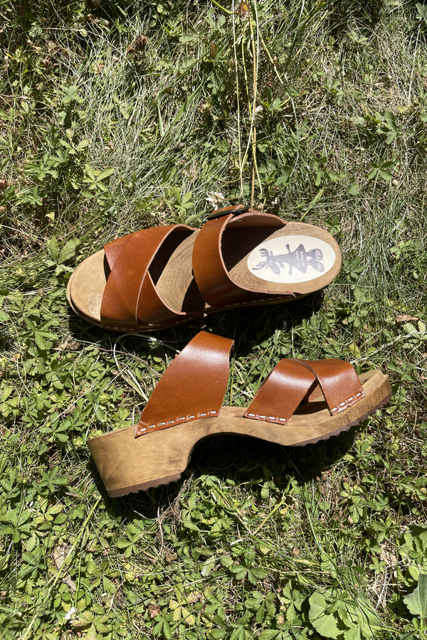 Sandales - Cuir gras cognac à tannage végétal