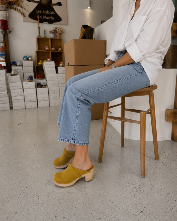 Sabots Hauts - Nubuck Yellow Mustard