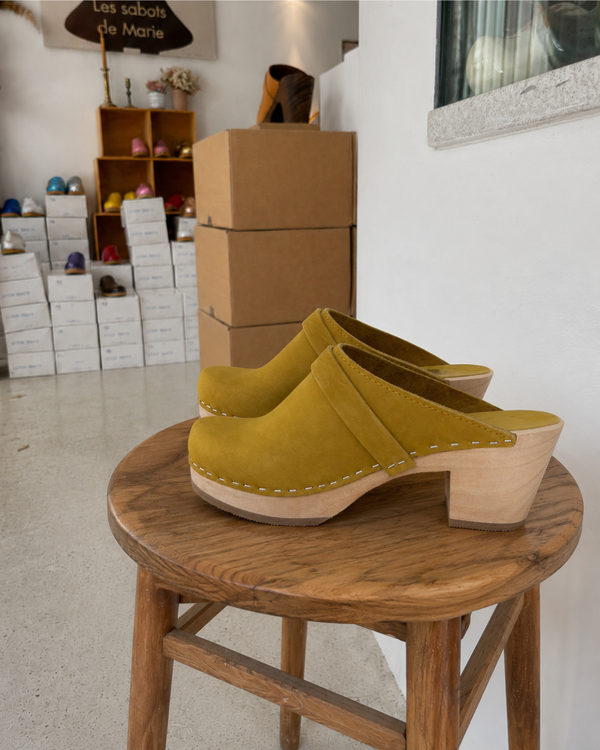 Sabots Hauts - Nubuck Yellow Mustard