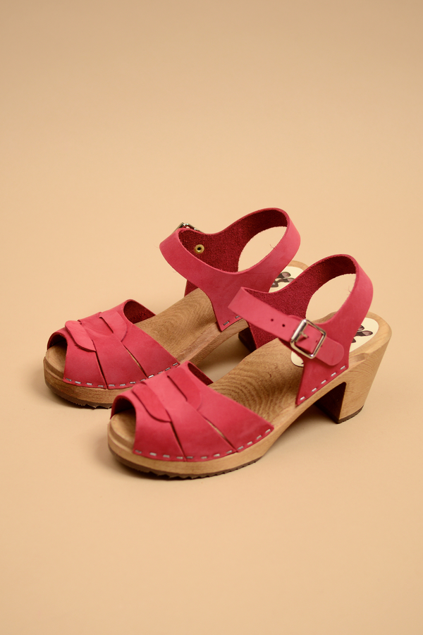Sandales Hautes - Nubuck Rouge Perse