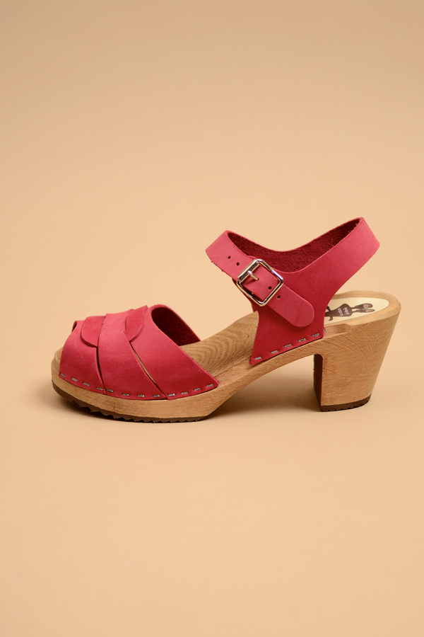 Sandales Hautes - Nubuck Rouge Perse