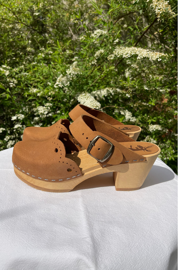 Sandales Mules - Nubuck Tan