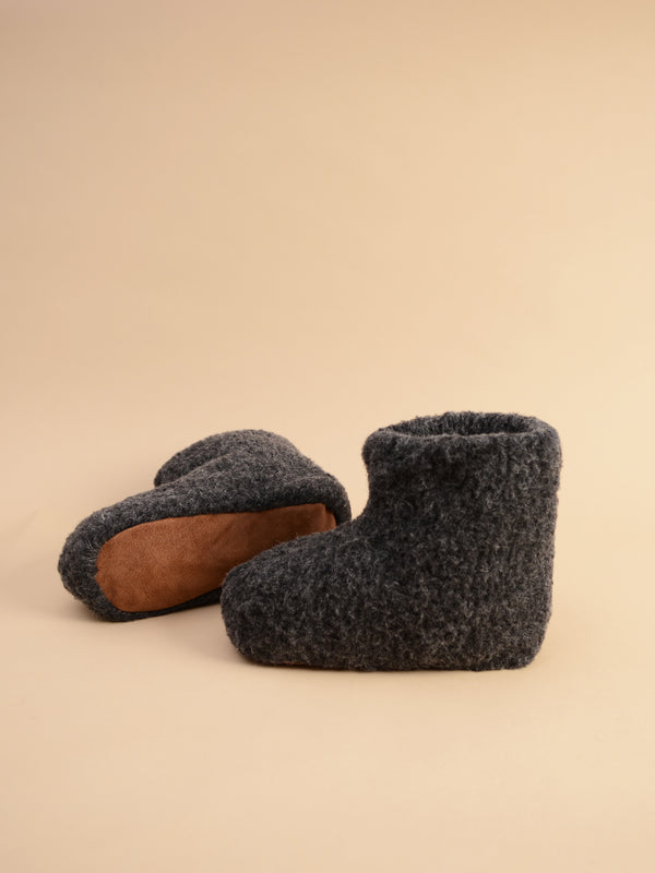 Chaussons hauts - 100% laine de mouton Anthracite