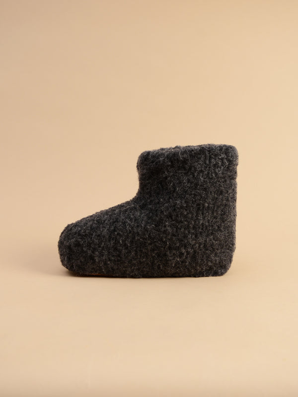 Chaussons hauts - 100% laine de mouton Anthracite