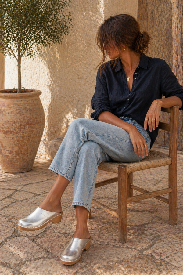 Cuir métallisé - Silver