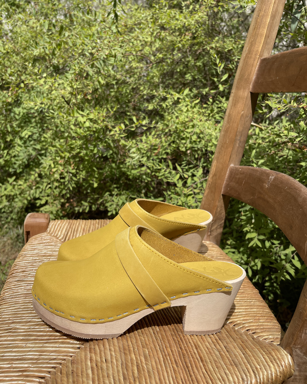 Sabots Hauts - Nubuck Yellow Mustard