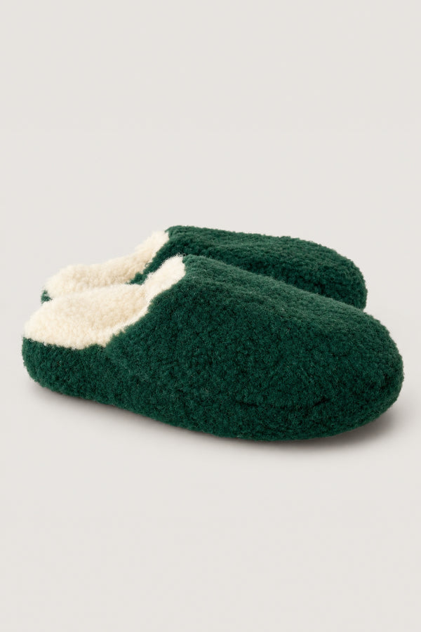 Mules - 100% laine de mouton Vert