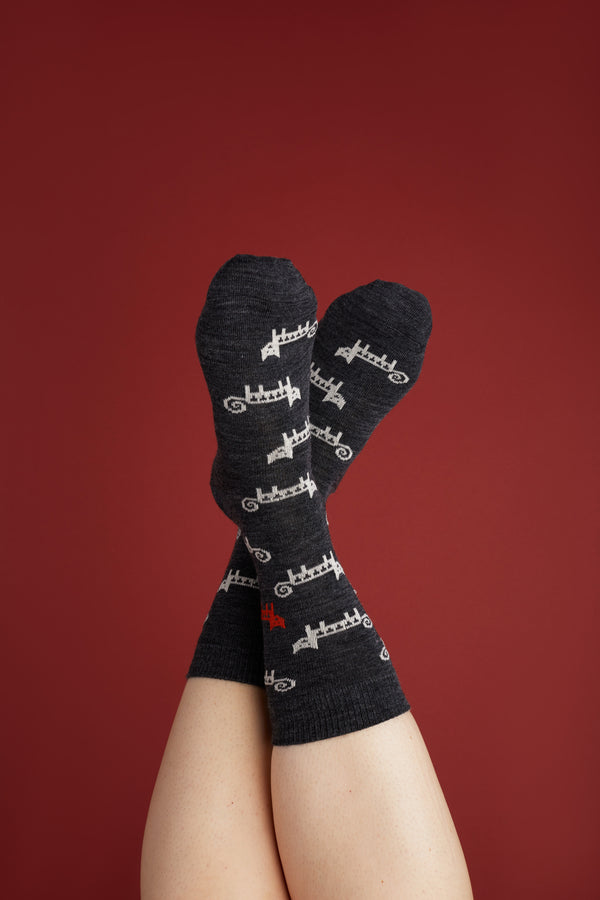 Socks - Cat grey