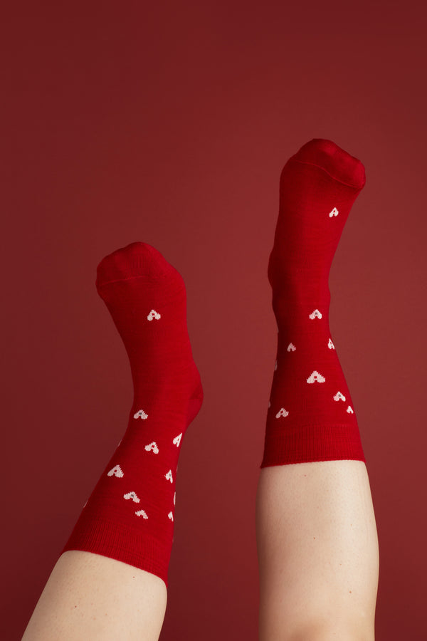 Socks - Coeur red